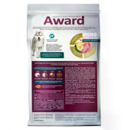 "AWARD" Monoprotein сухой корм для собак всех пород из Утки с добавлением яблока и артишока