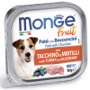 "MONGE" Dog Fruit влажный корм для собак,с индейкой с черникой, консервы 100 г
