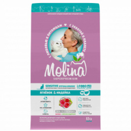"Molina" Hypoallergenic сухой корм для взрослых кошек с пищевой аллергией и чувствительным пищеварен