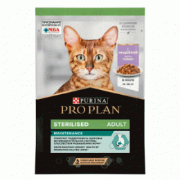 "PRO PLAN" Sterilised влажный корм для кошек с Индейкой Желе 85 г