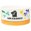 "Mr.Kranch" Bamboo миска керамическая на бамбуковой подставке васильковая 340 мл Цветы Прованса 