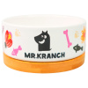 "Mr.Kranch" Bamboo миска керамическая на бамбуковой подставке розовая 340 мл Цветы Прованса 