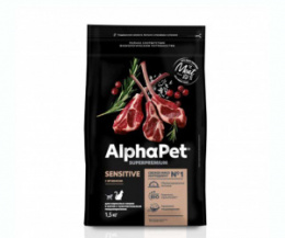 "ALPHAPET" Superpremium сухой корм для взрослых кошек с чувствительным пищеварением с ягненком