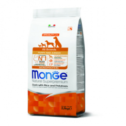 "MONGE" Dog Speciality Line Monoprotein корм для щенков всех пород, из утки с рисом и картофелем