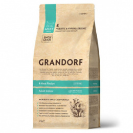 "GRANDORF" PROBIOTIC Indoor 4 мяса сухой корм с пробиотиком для взрослых домашних кошек